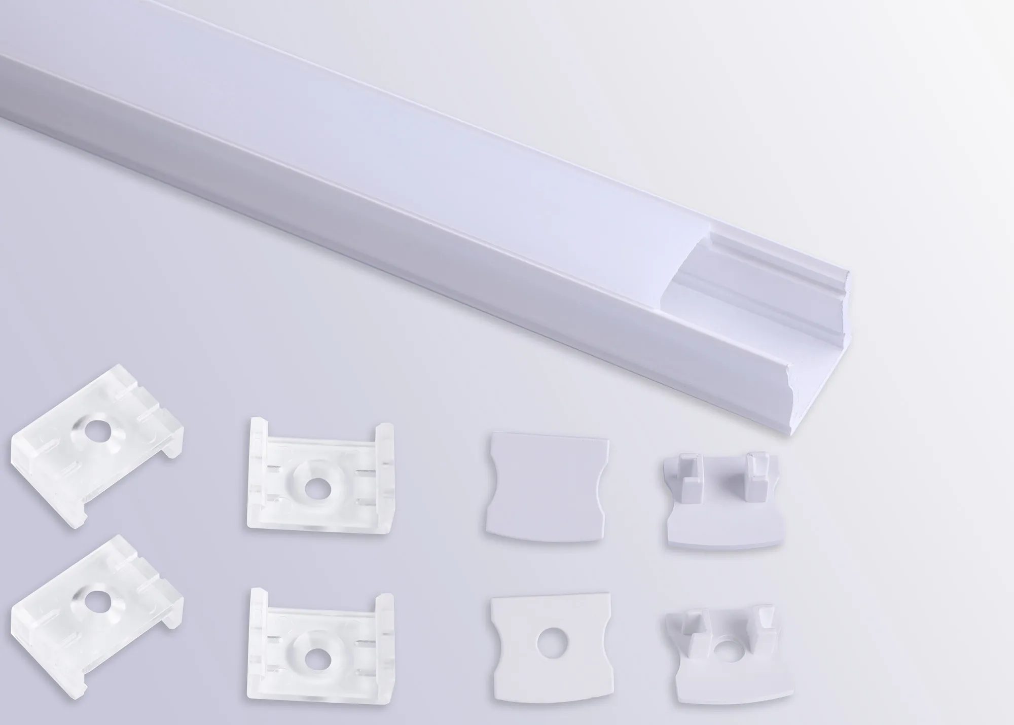 Tiras 2m, 17 x 15.3mm White Aluminium Profile With Diffuser And Accessories M7392  Mantra Fusion Tiras LED Profile